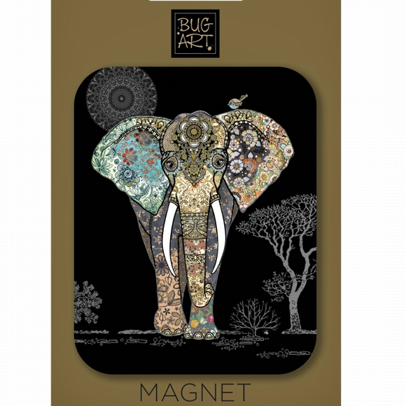 Elephant Large Fridge Magnet - Bug Art