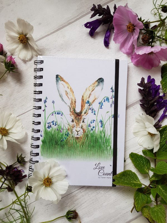 Curious Hare Spiral Hardback Notebook A5 Sarah Reilly Love Country
